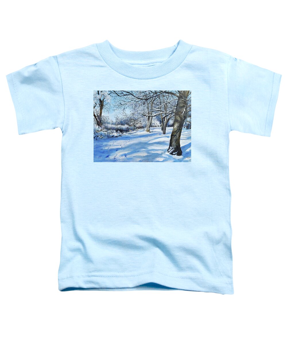 Winter Toddler T-Shirt featuring the painting Love Is Blue by William Brody