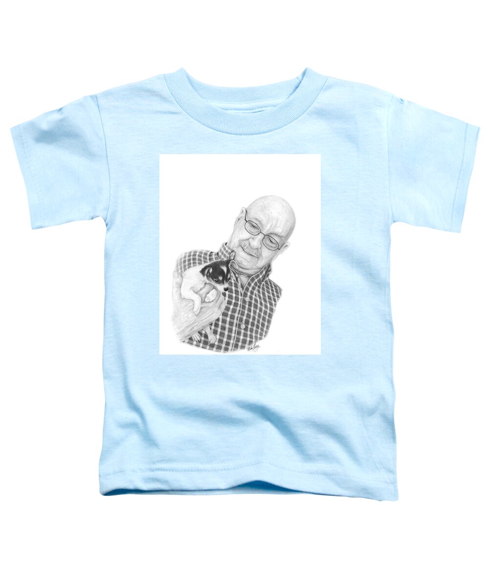 Portrait Toddler T-Shirt featuring the drawing Man and His Dog by Mike Ivey