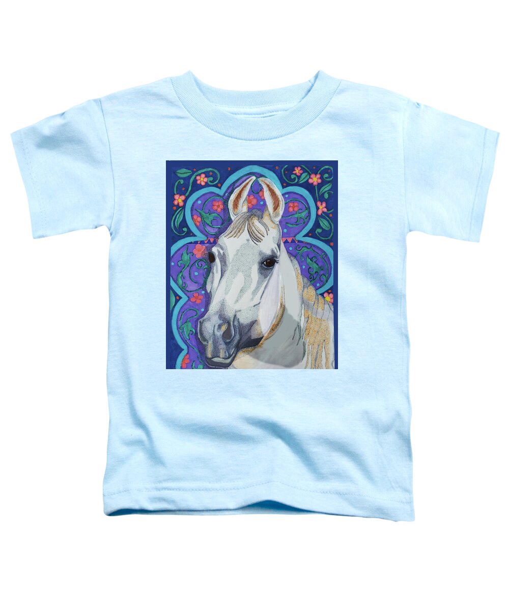 Marwari Horse Toddler T-Shirt featuring the painting Marwari Horse by Equus Artisan