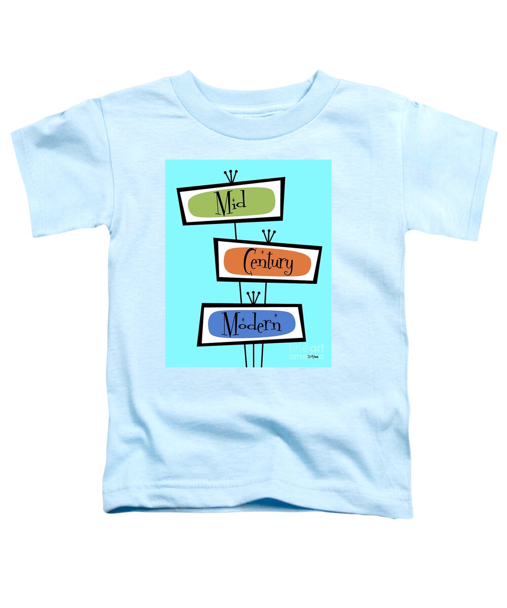 Mid Century Modern Toddler T-Shirt featuring the digital art Mid Century Modern Signs by Donna Mibus