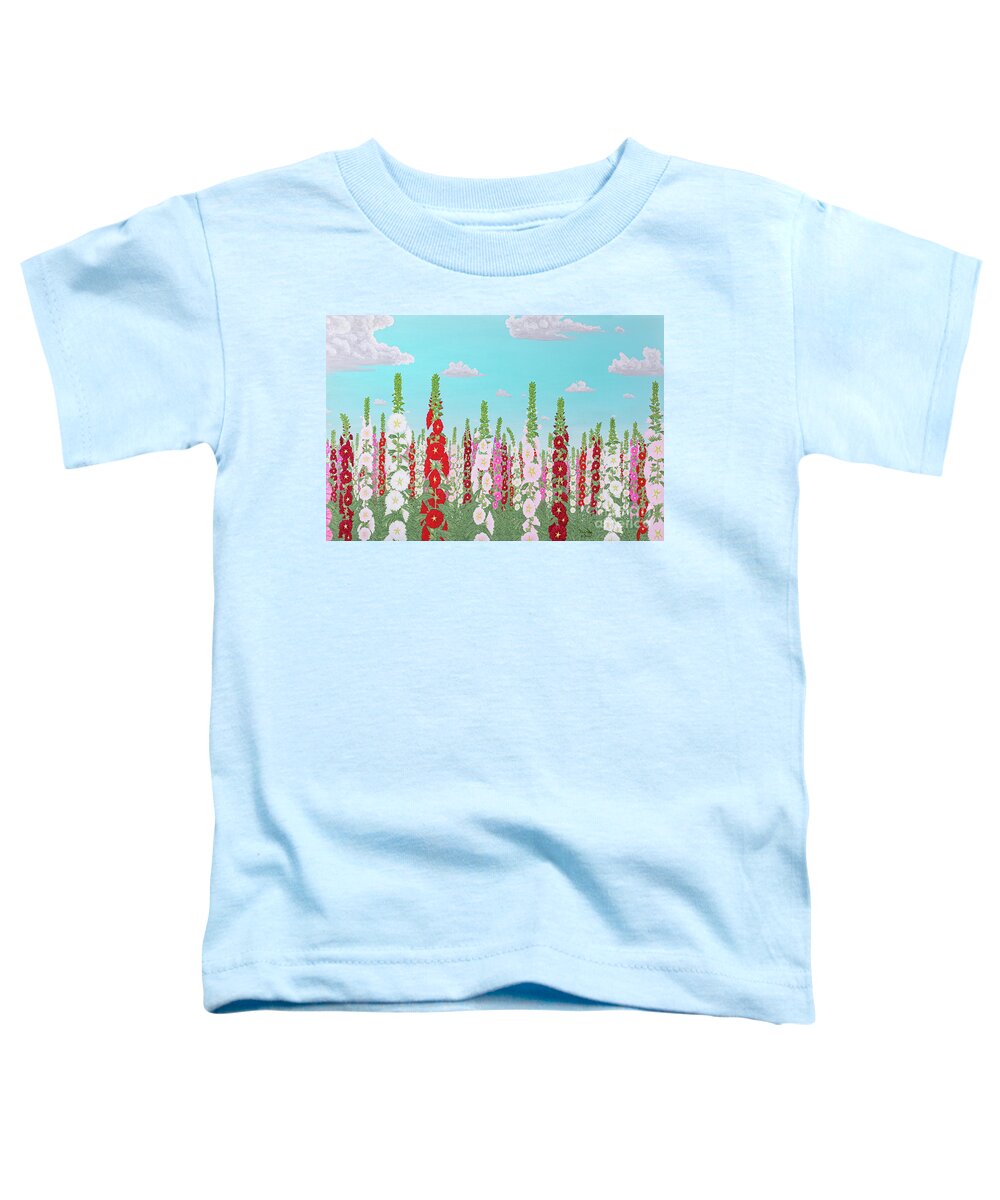 Hollyhocks Toddler T-Shirt featuring the painting Midsummer Spectacle by Doug Miller
