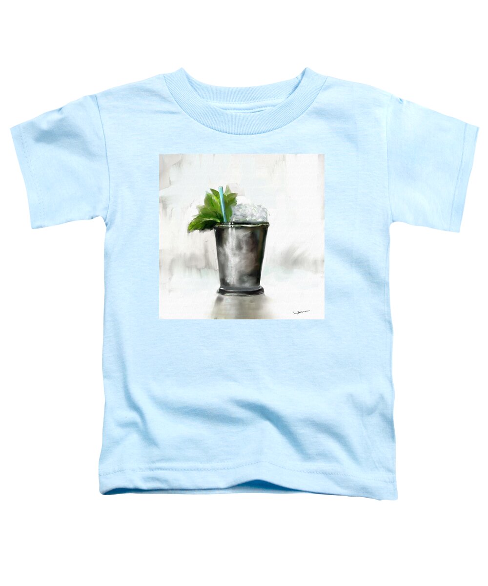 Mint Julep Toddler T-Shirt featuring the painting Mint Julep by Mary Sparrow