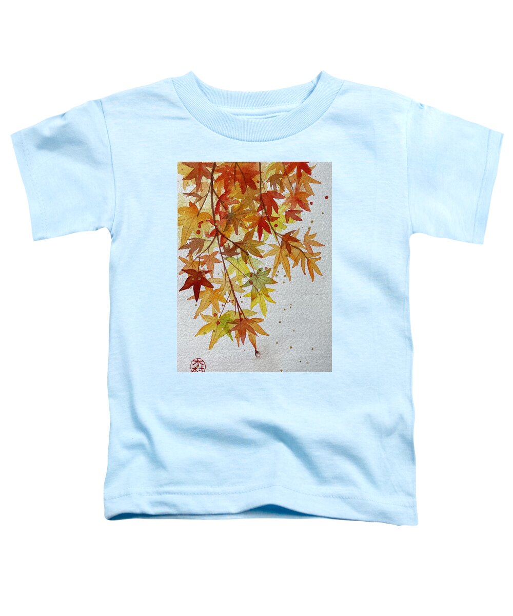 Japanese Maple Toddler T-Shirt featuring the painting Momiji by Kelly Miyuki Kimura