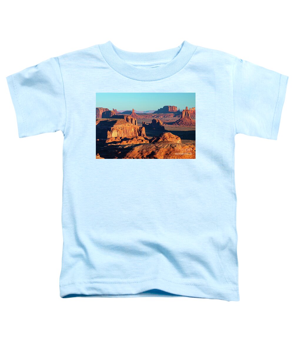 Monument Valley Toddler T-Shirt featuring the photograph Morning Sunlight on the Monuments by Bob Phillips
