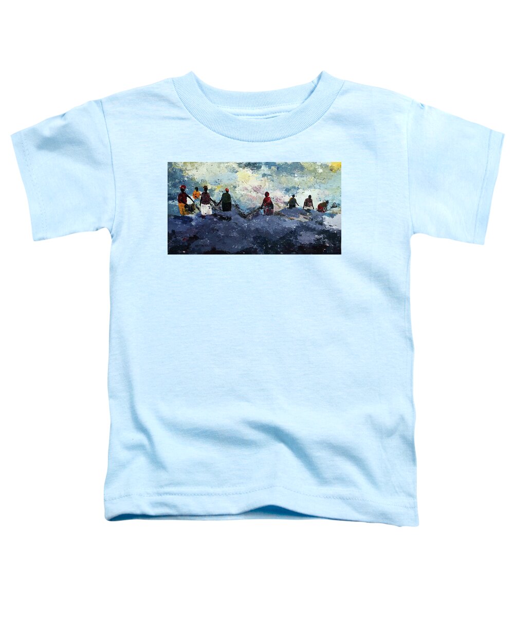 African Art Toddler T-Shirt featuring the painting Morning Tide by Tarizai Munsvhenga