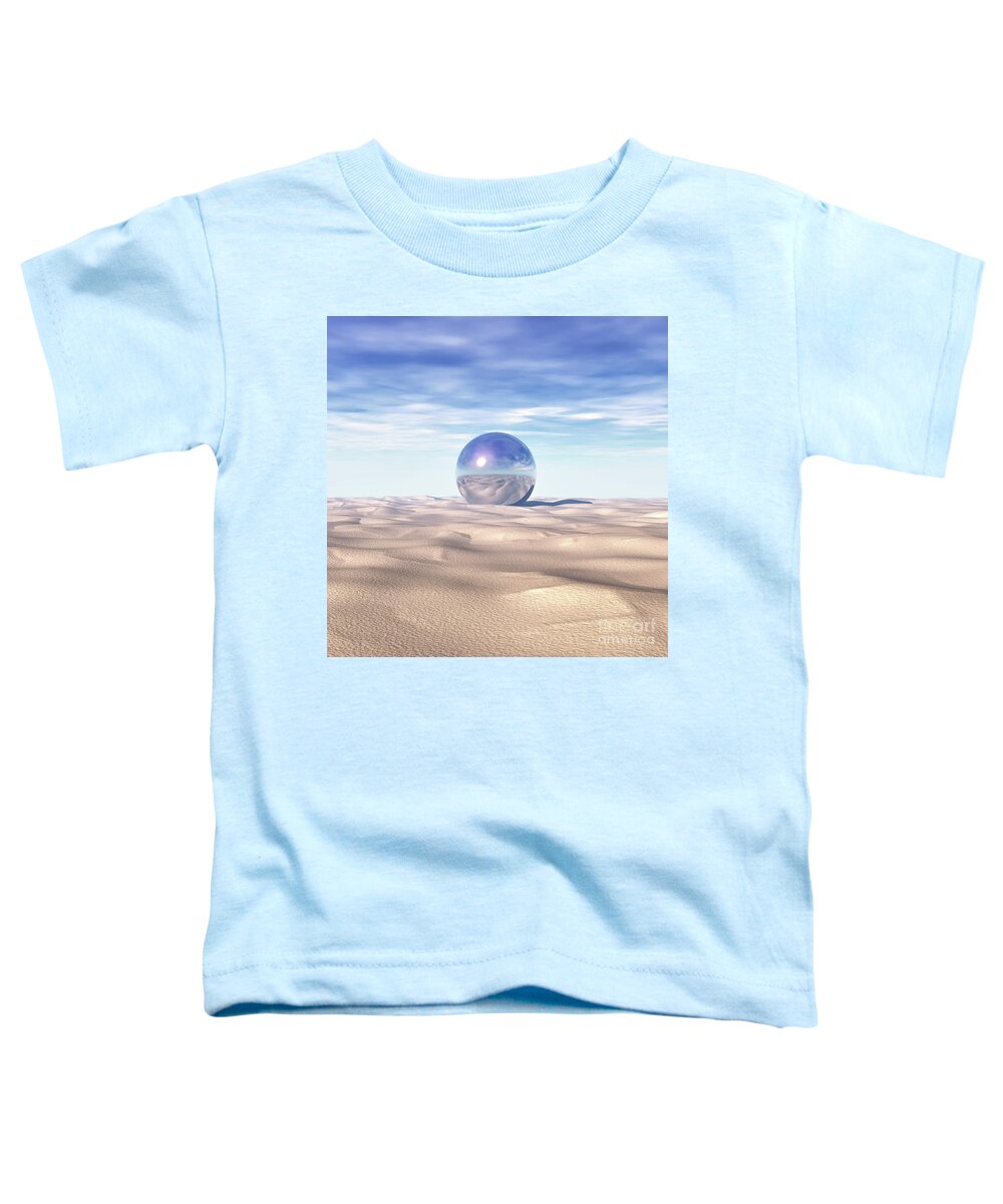 Digital Art Toddler T-Shirt featuring the digital art Mysterious Sphere in Desert by Phil Perkins