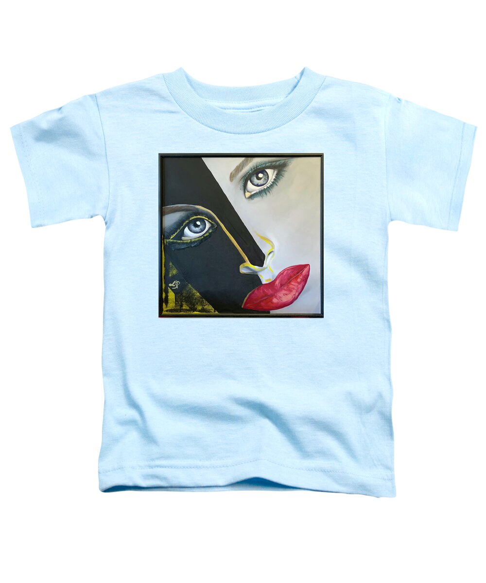 Portrait Toddler T-Shirt featuring the painting Neo-noir by Leslie Porter