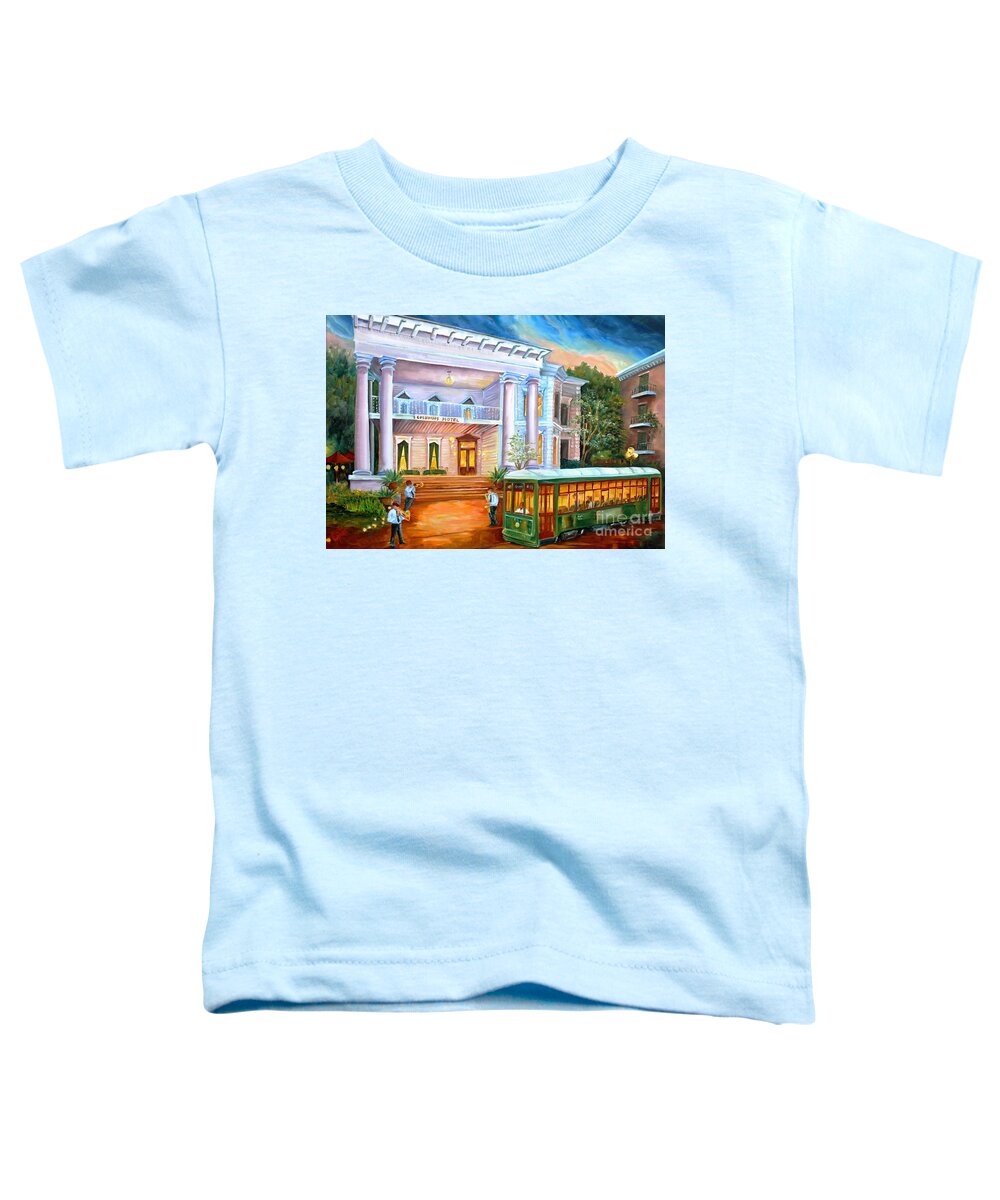 New Orleans Toddler T-Shirt featuring the painting New Orleans' Columns Hotel by Diane Millsap