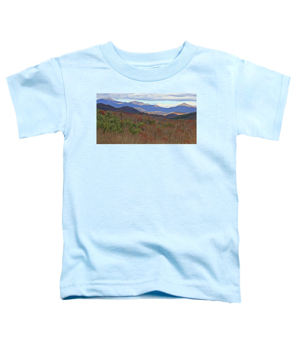 Colors Georgia Mountains Sky Toddler T-Shirt featuring the photograph North Georgia Mountains by Jerry Battle