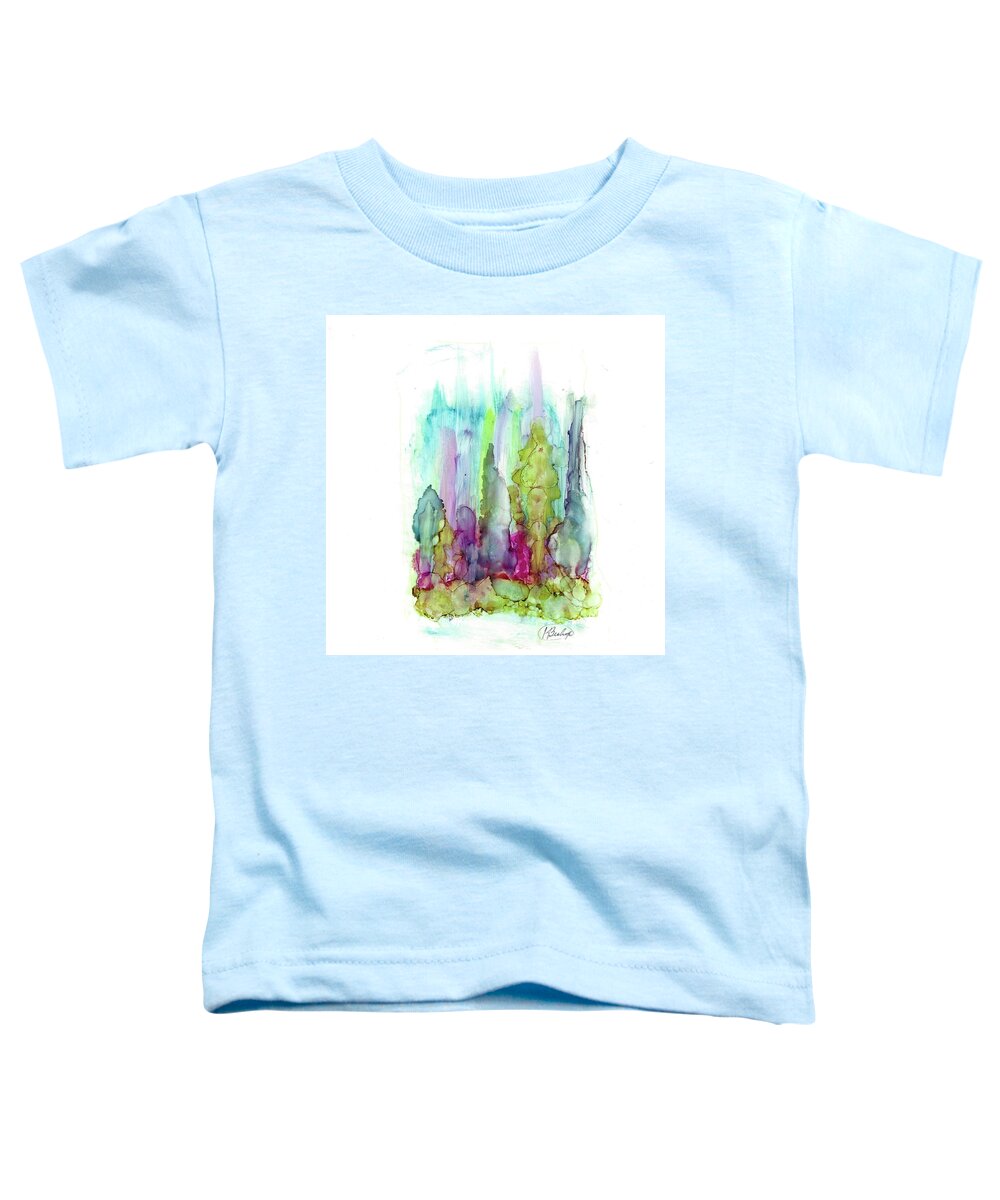 Landscape Toddler T-Shirt featuring the painting Northern Lights by Katy Bishop