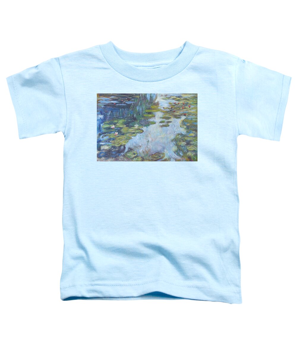 Giverny Toddler T-Shirt featuring the painting Nympheas Patterns by David Lloyd Glover