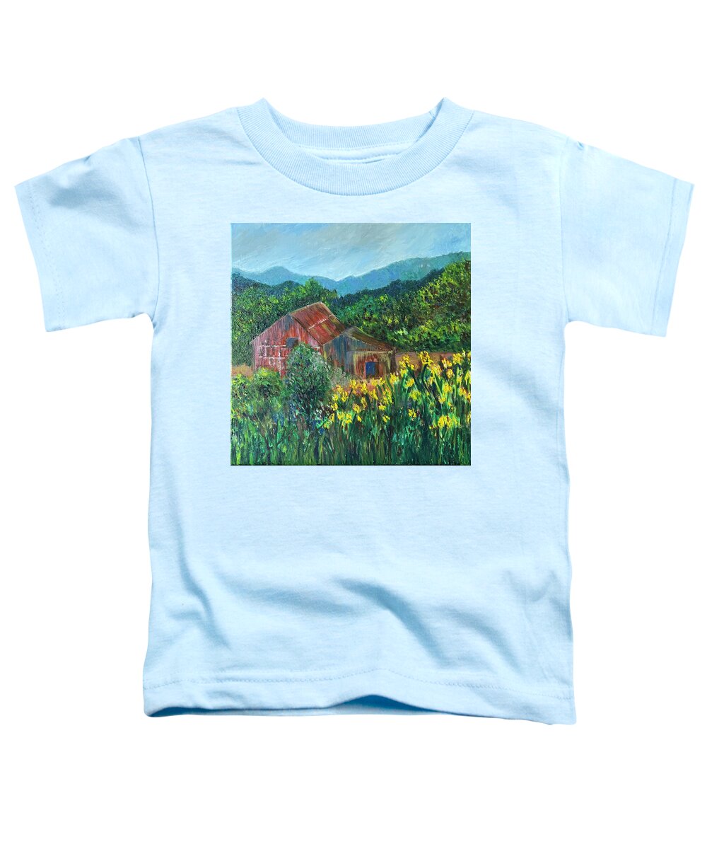 Impressionism Toddler T-Shirt featuring the painting Old Schoolhouse by Raji Musinipally