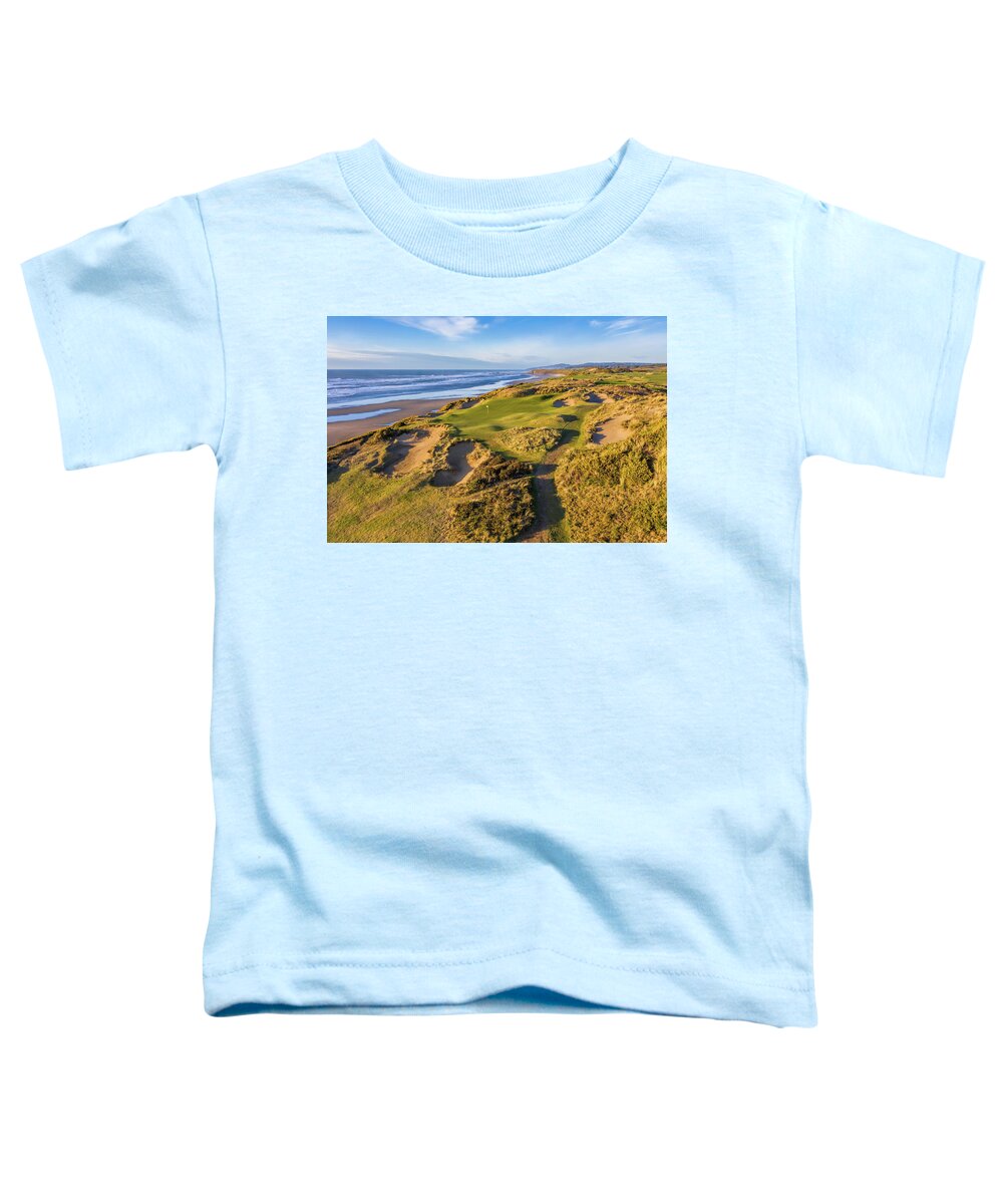Bandon Dunes Toddler T-Shirt featuring the photograph Pacific Dunes Hole 11 v2-21 by Mike Centioli