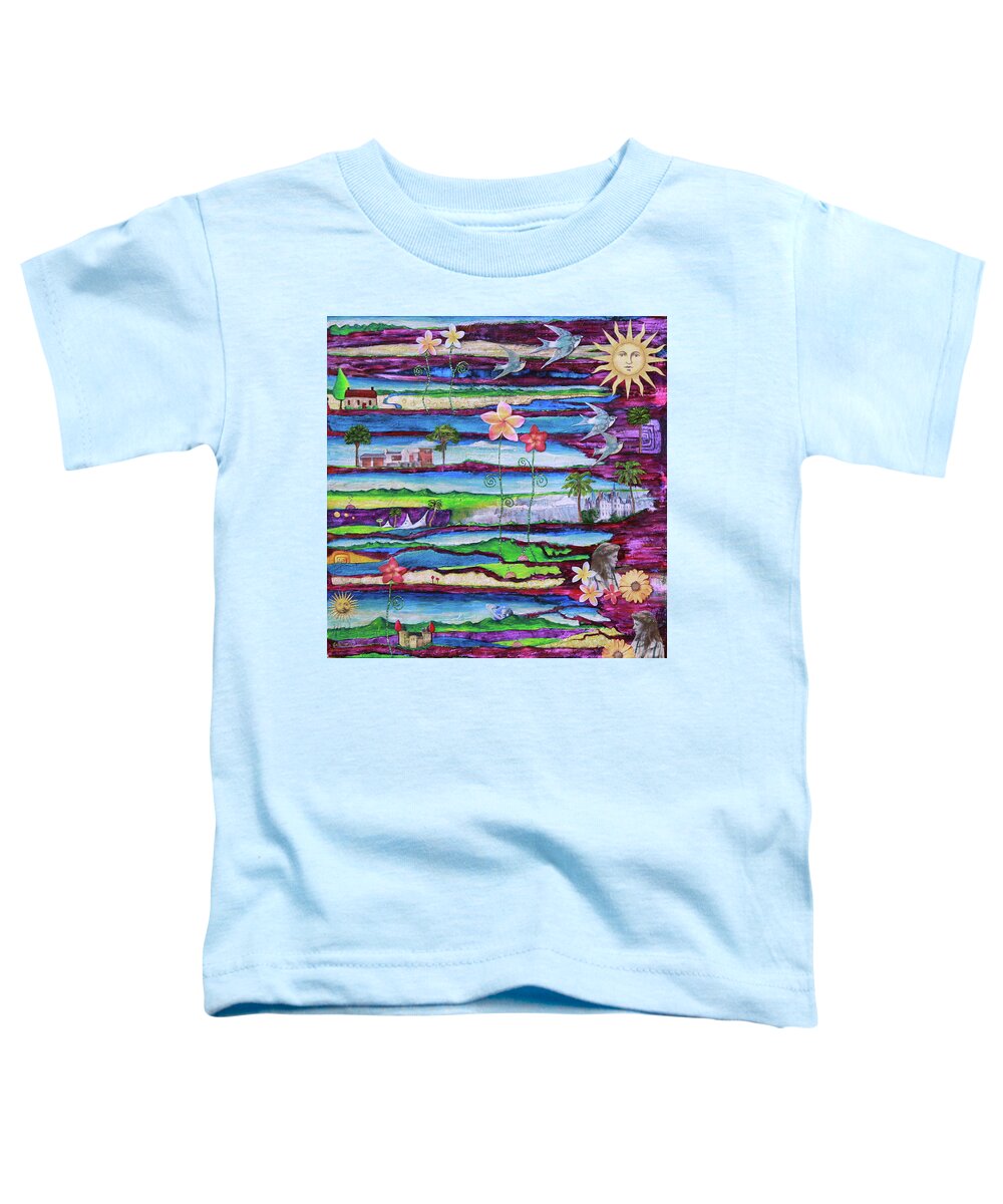 Dreamscape Toddler T-Shirt featuring the painting Parallels by Winona's Sunshyne