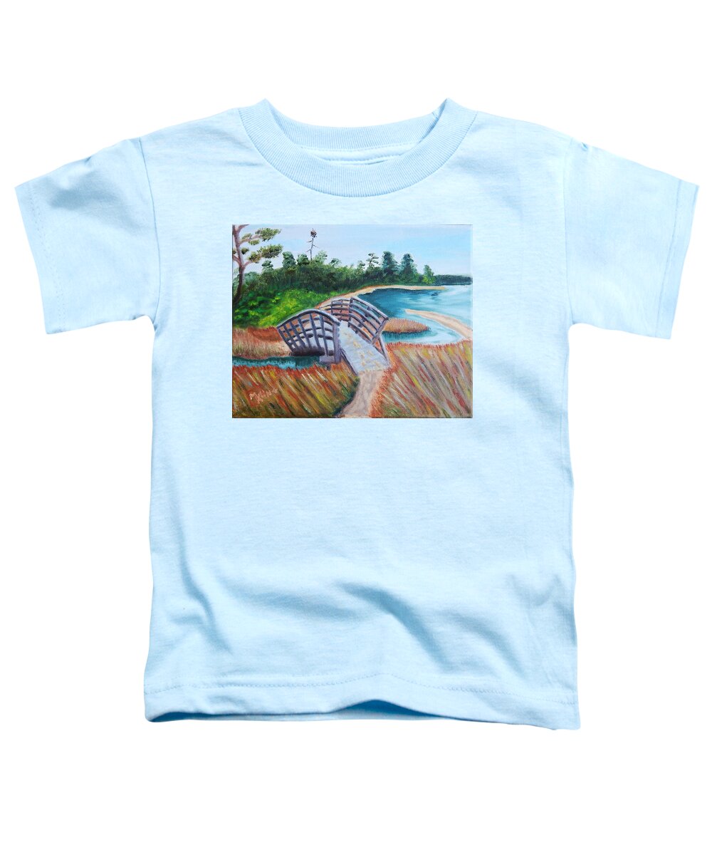 Landscape Toddler T-Shirt featuring the painting Park Bridge by Mike Kling