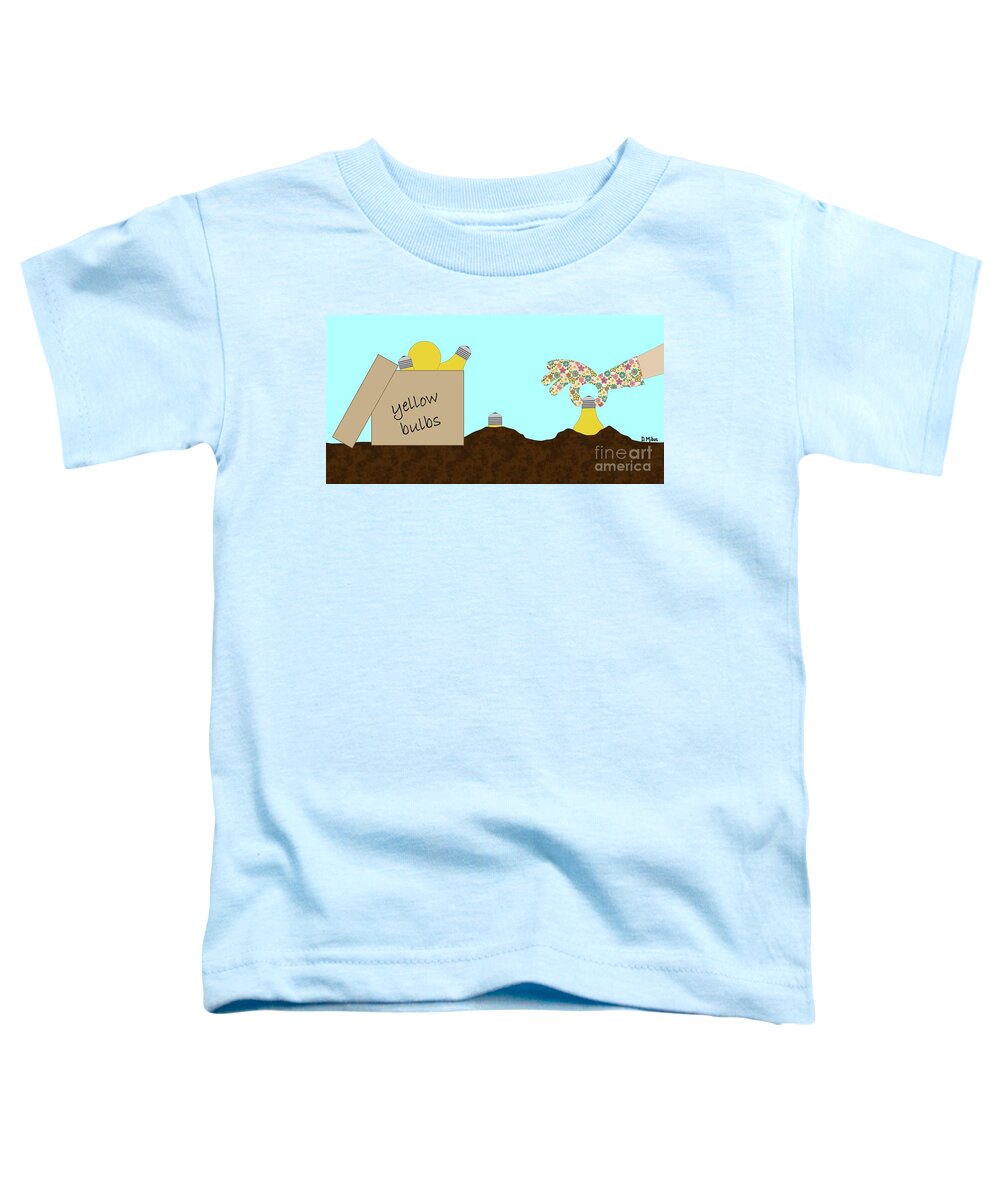 Planting Bulbs Toddler T-Shirt featuring the digital art Planting Yellow Bulbs by Donna Mibus