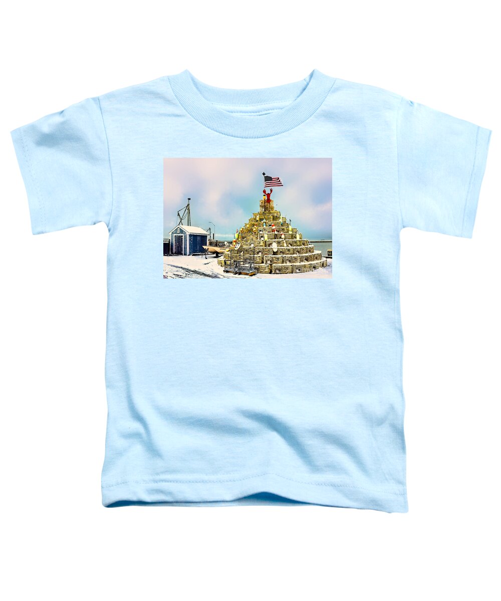 Lobster Pot Tree Toddler T-Shirt featuring the photograph Plymouth Lobster Pot Tree 2019 by Janice Drew