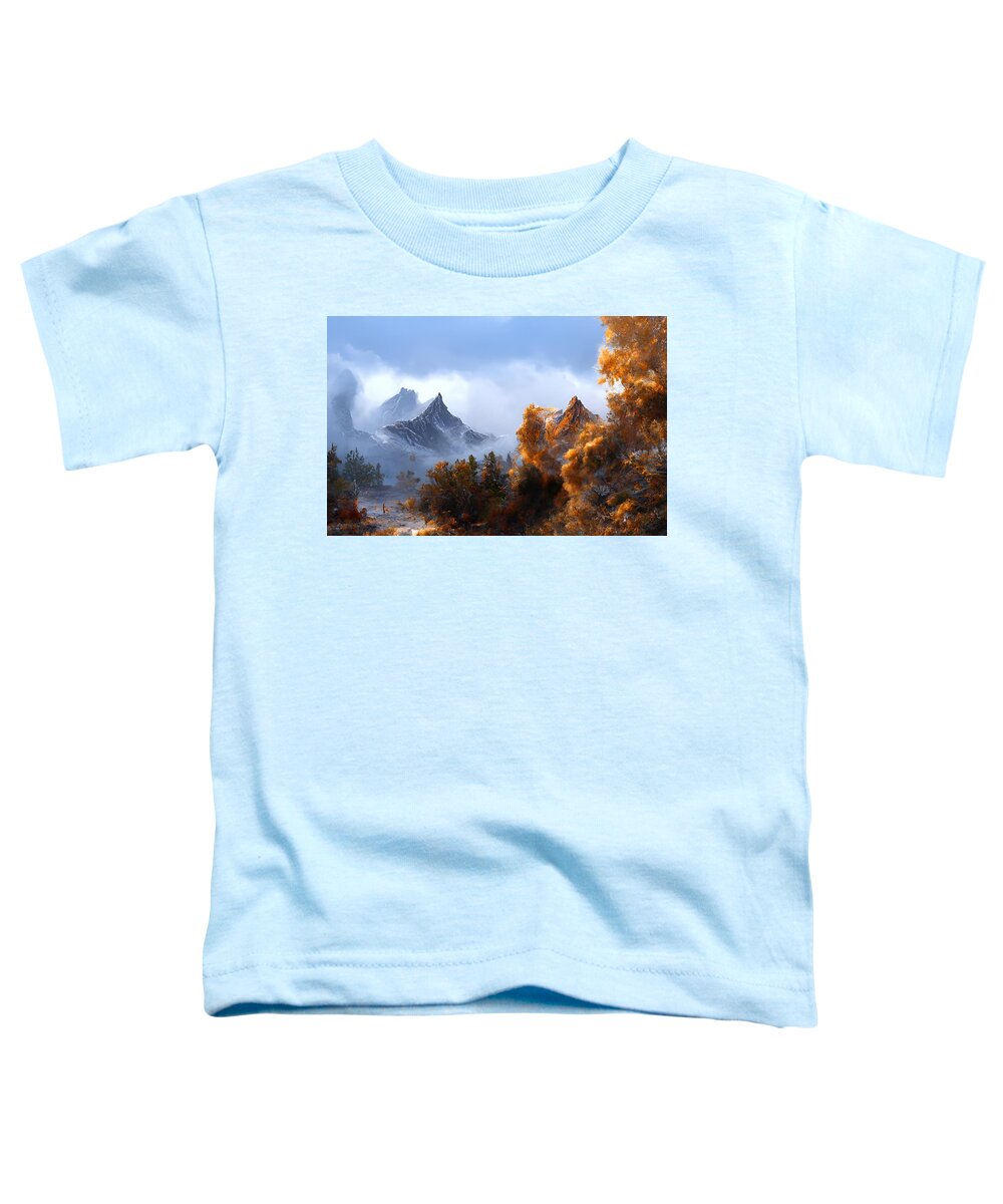 Digital Toddler T-Shirt featuring the digital art Pointed Peaks by Beverly Read