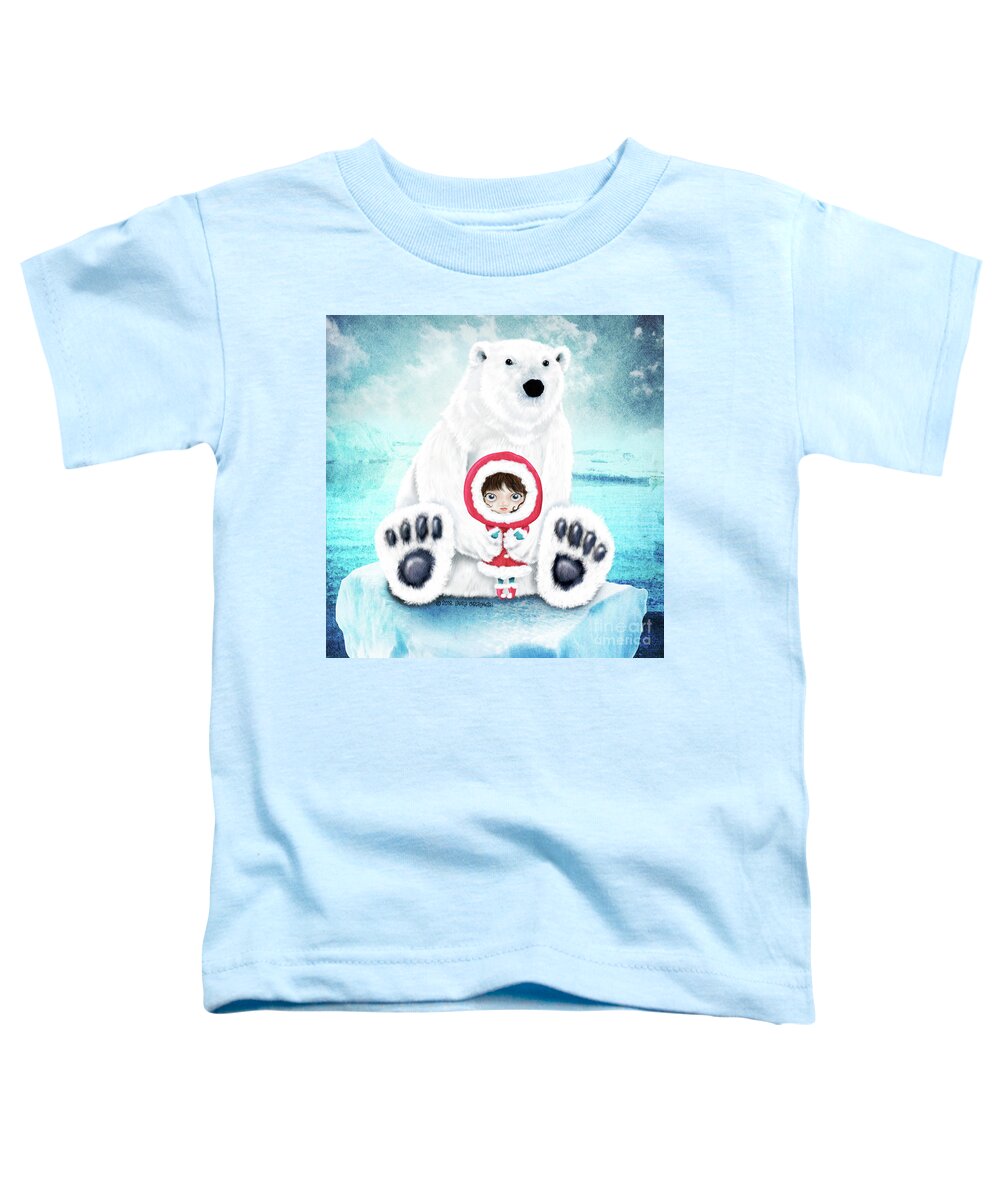 Polar Bear Toddler T-Shirt featuring the digital art Polar Bear Whisperer by Laura Ostrowski
