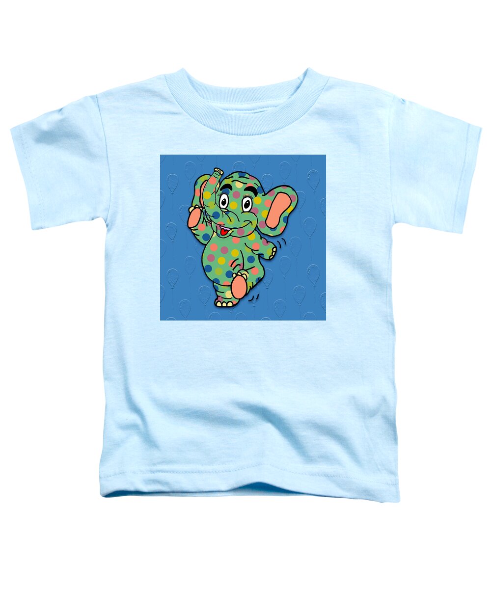 Children's Art Toddler T-Shirt featuring the digital art Polka Dot Elephant by Kelly Mills
