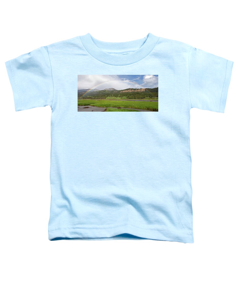 Rainbow Toddler T-Shirt featuring the photograph Rainbow Over the Eastern Lamar by Max Waugh