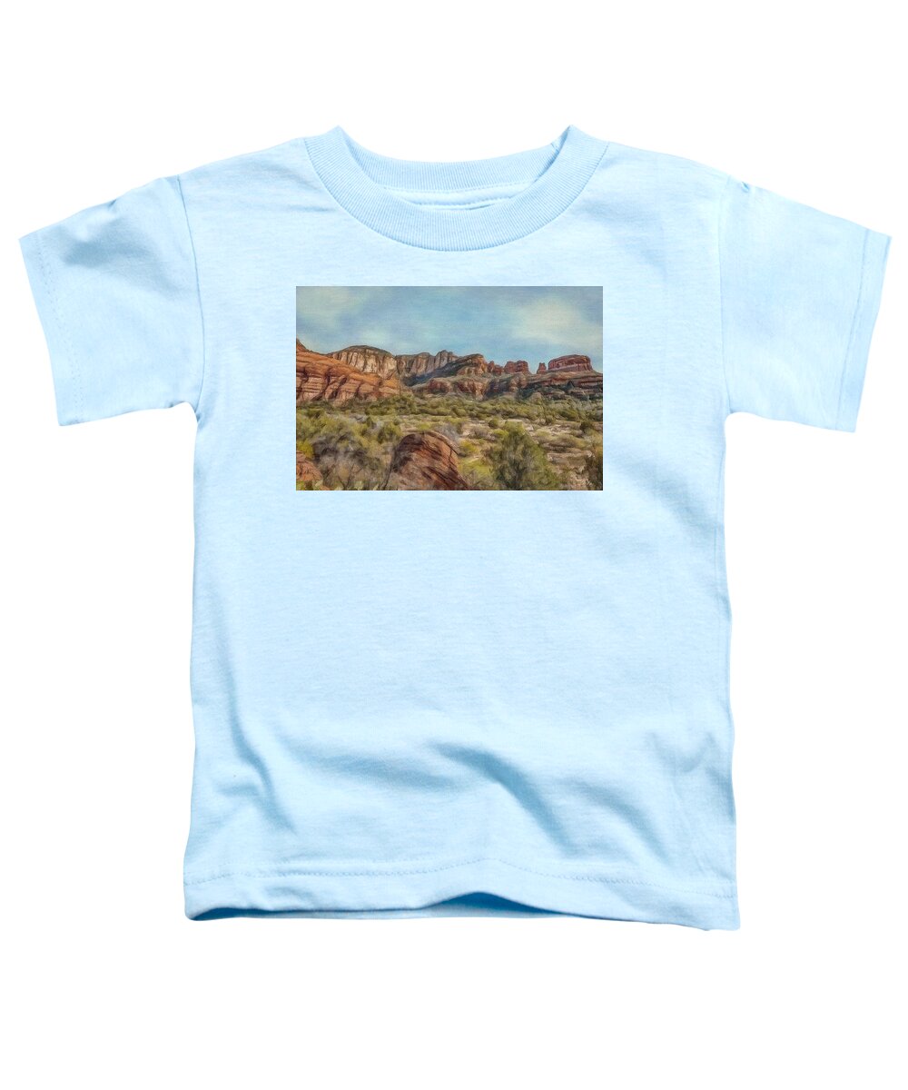 Usa Toddler T-Shirt featuring the painting Red Canyon, Sedona AZ by Jeffrey Kolker