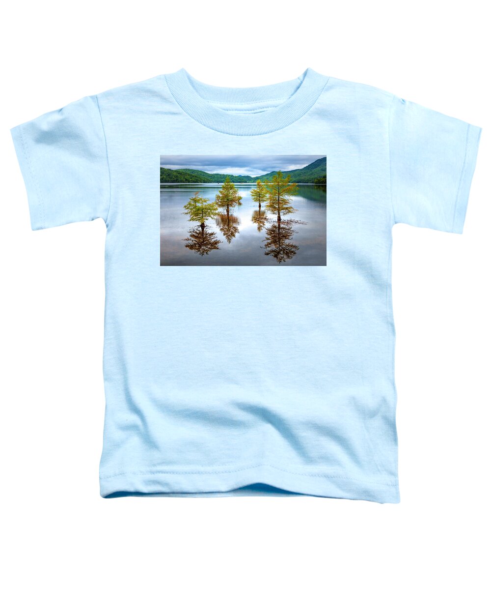 Benton Toddler T-Shirt featuring the photograph Reflections of Trees by Debra and Dave Vanderlaan