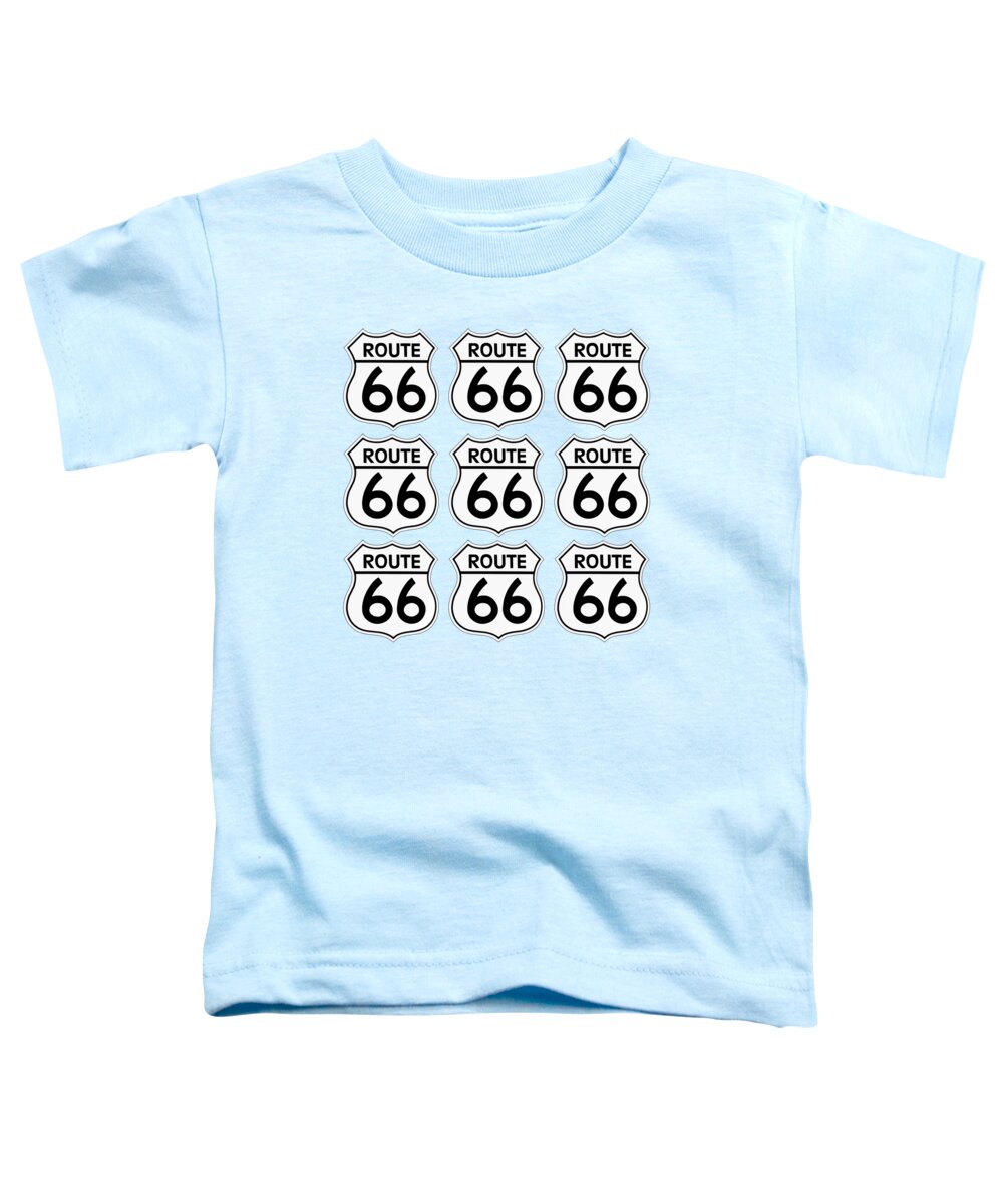 Route 66 Toddler T-Shirt featuring the digital art Route 66 Sign Tiles by Chuck Staley