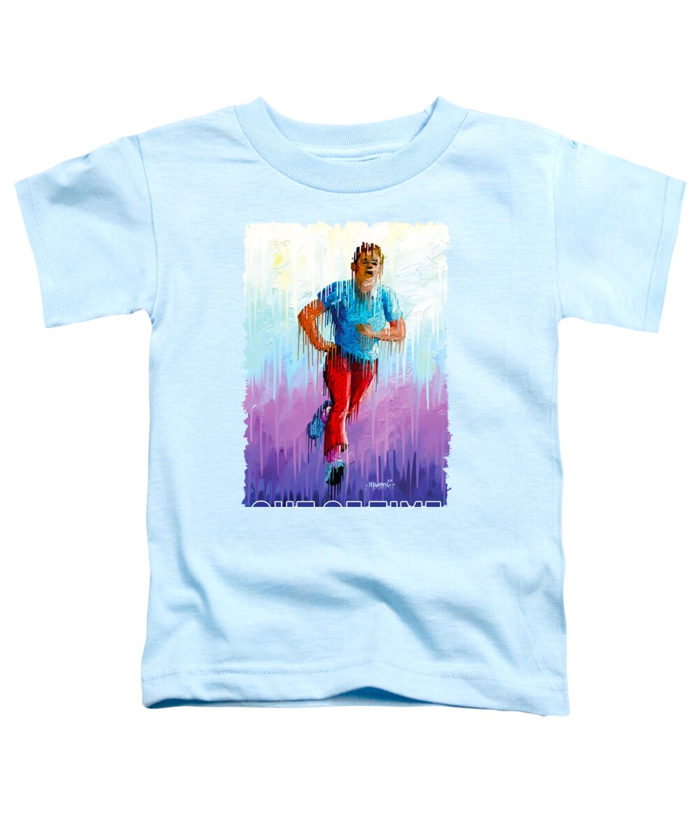 Running Toddler T-Shirt featuring the painting Running Out of Time by Anthony Mwangi