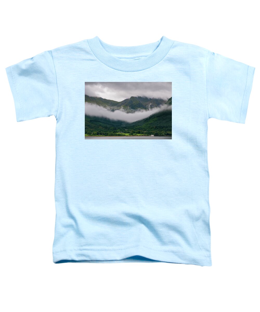 Fort Williams Toddler T-Shirt featuring the photograph Scottish mountain landscape at Fort Williams in Glencoe area Scotland by Michalakis Ppalis
