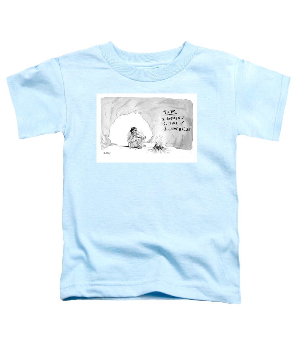 Captionless Toddler T-Shirt featuring the drawing Shelter Fire Creme Brulee by Will McPhail