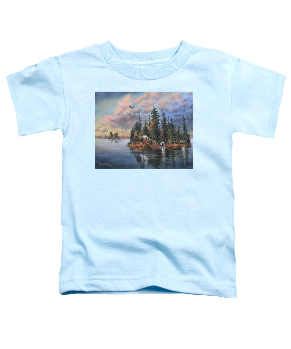Wisconsin Toddler T-Shirt featuring the painting Shropshire Island by Tom Shropshire