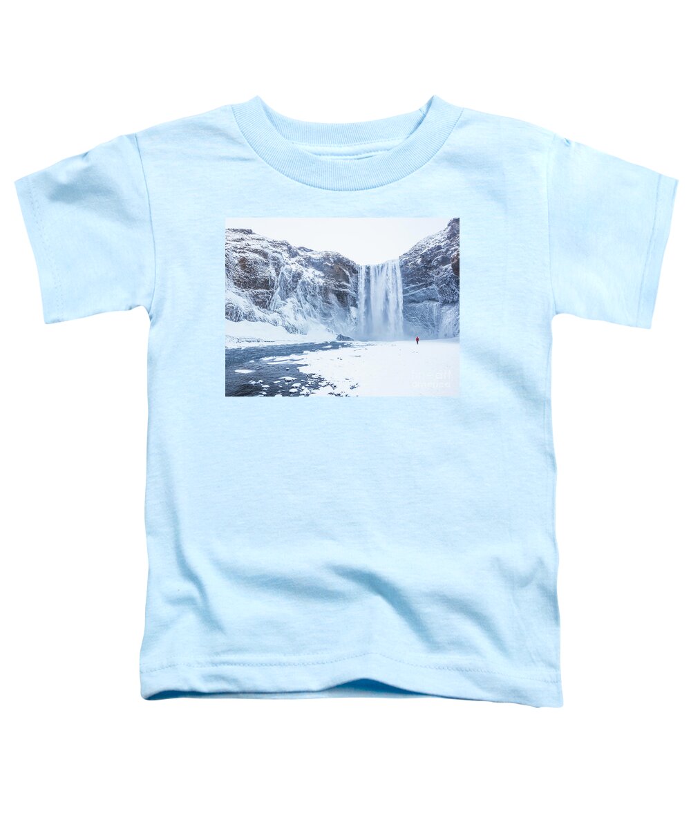 Skogafoss Toddler T-Shirt featuring the photograph Skogafoss waterfall, Iceland by Neale And Judith Clark