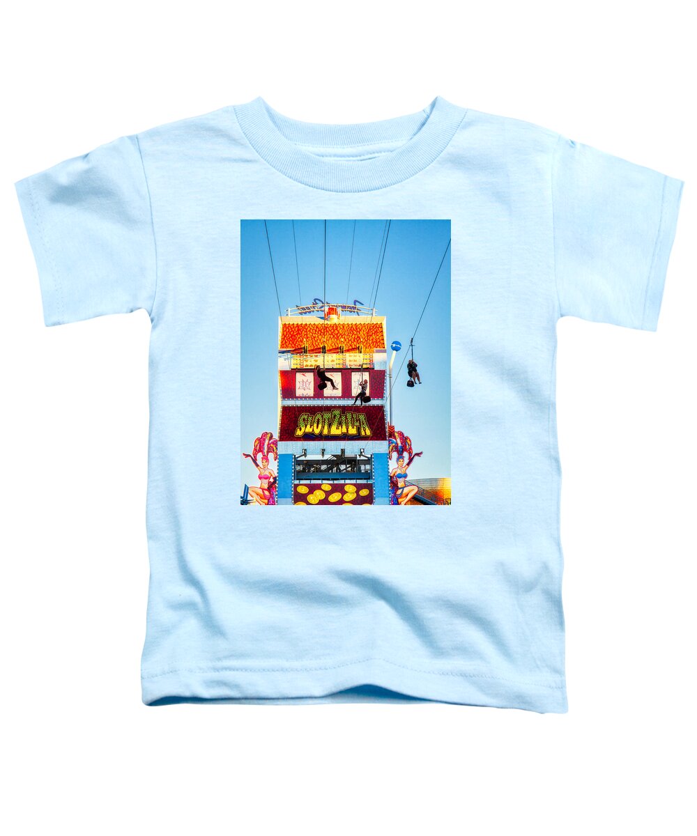 Slotzilla Toddler T-Shirt featuring the photograph Slotzilla Zip Line Las Vegas by Tatiana Travelways