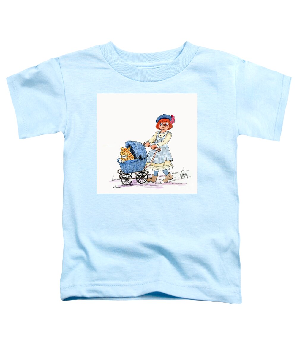 Children's Art Toddler T-Shirt featuring the drawing Sofie's Doll Carriage by Marilyn Smith