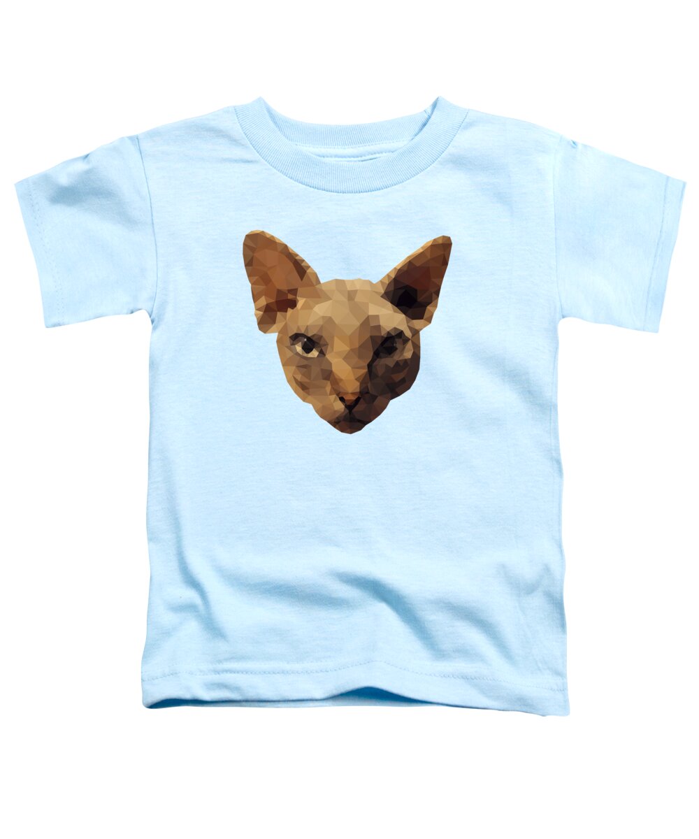 Sphynx Toddler T-Shirt featuring the digital art Sphynx Cat by Jindra Noewi