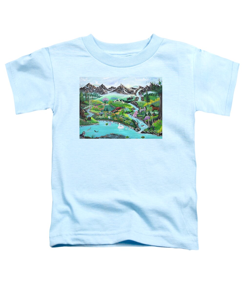 Spring Toddler T-Shirt featuring the painting Spring Renewal by Sudakshina Bhattacharya