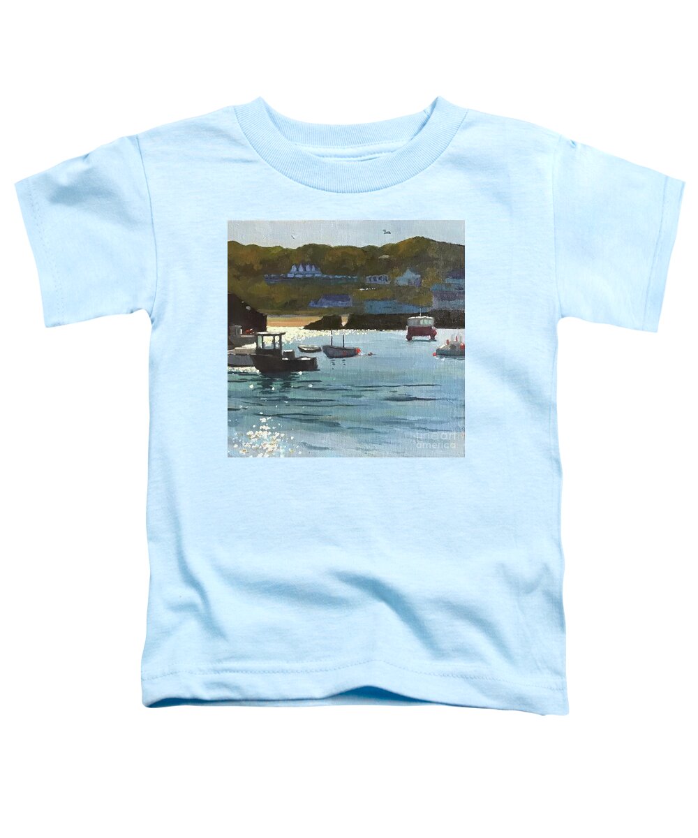 Boat Toddler T-Shirt featuring the painting St. Ives Harbor by Anne Marie Brown