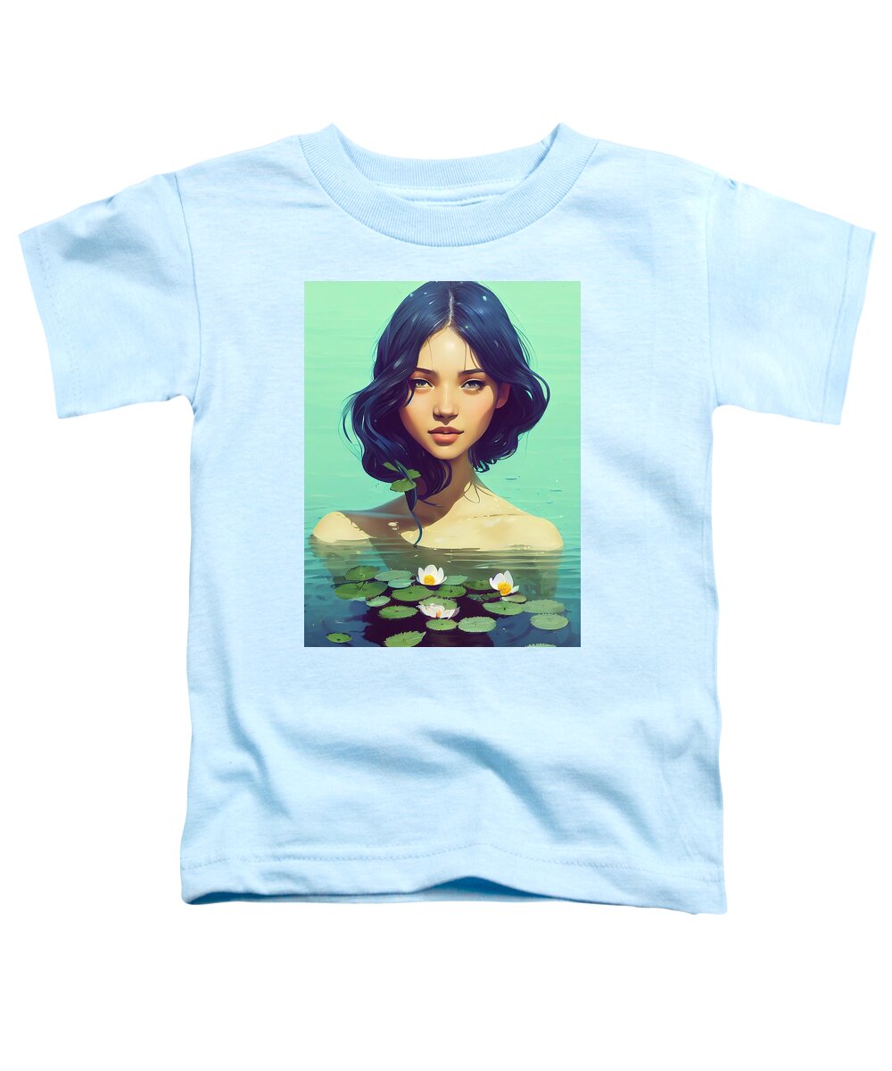 Girl Toddler T-Shirt featuring the digital art Summer Swim by Nickleen Mosher