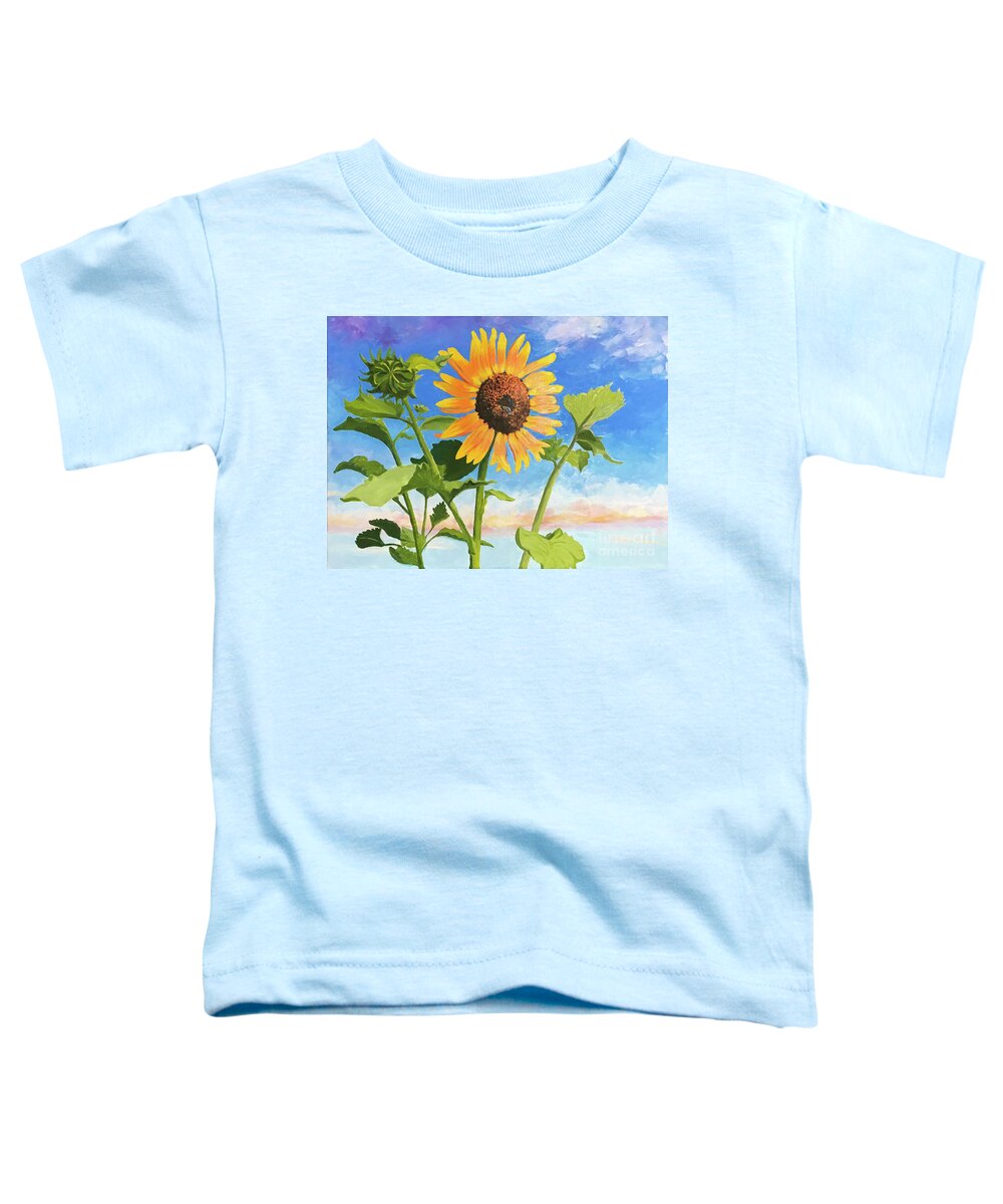 Sunflower Toddler T-Shirt featuring the painting Sunflower OBX by Anne Marie Brown