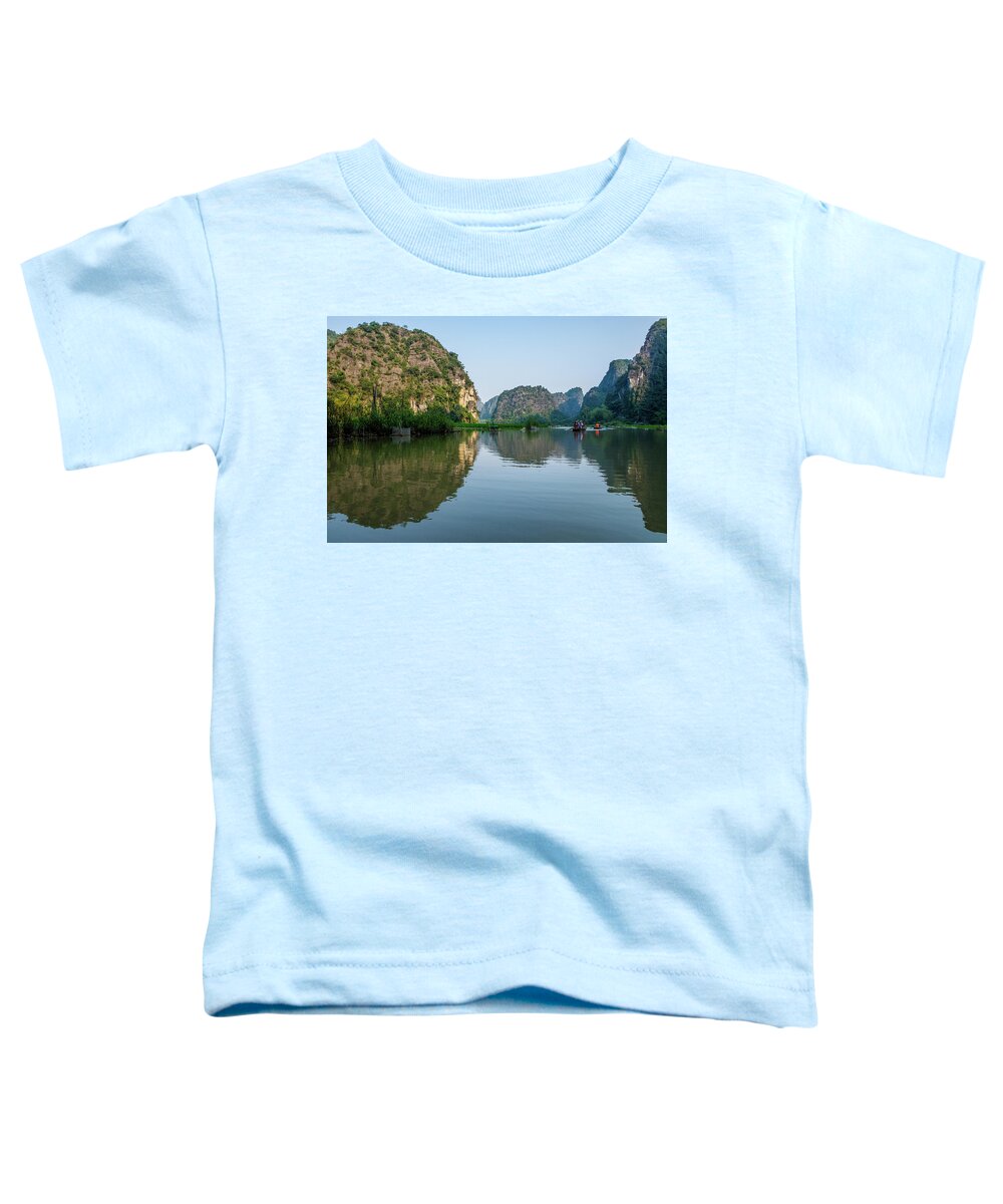 Ba Giot Toddler T-Shirt featuring the photograph Tam Coc View in Ninh Binh by Arj Munoz