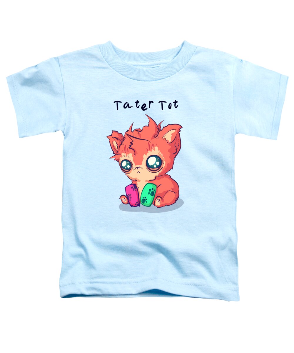 Tater Toddler T-Shirt featuring the drawing Tater Tot by Ludwig Van Bacon