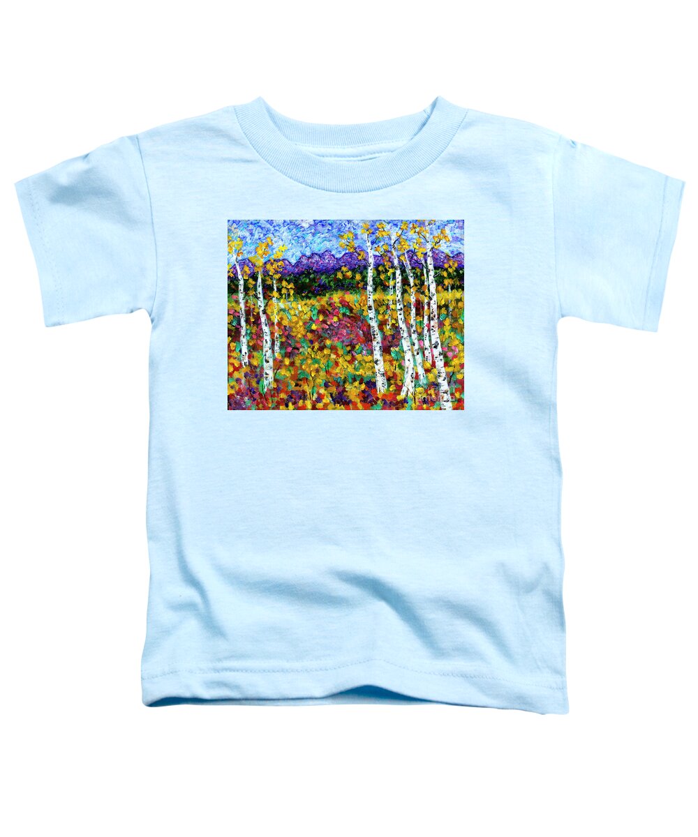 Abstract Toddler T-Shirt featuring the painting Tetons and Aspens by Timothy Hacker