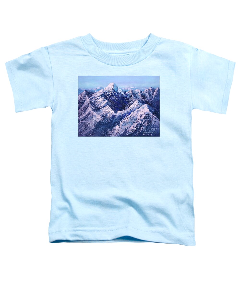 Landscape Toddler T-Shirt featuring the photograph Textured Mountain Painting for Dad by Yoonhee Ko