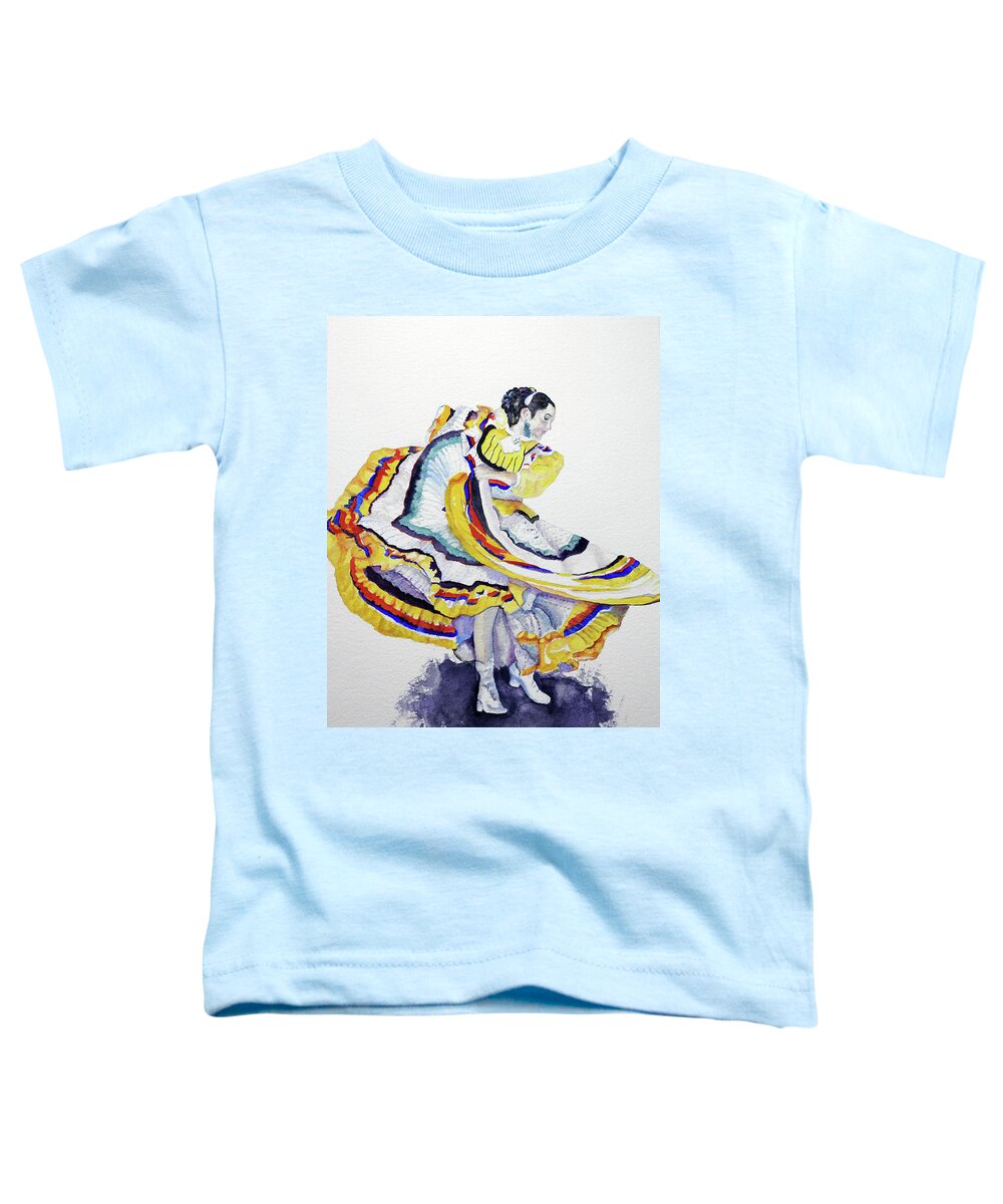 Ballet Folklorico Toddler T-Shirt featuring the painting The Dancer by Barbara F Johnson