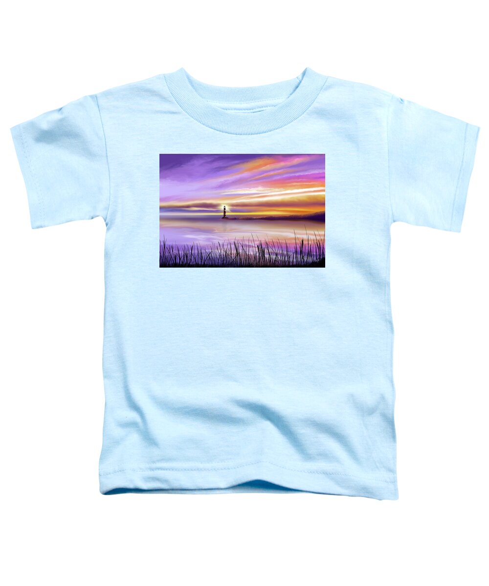 Lighthouse Toddler T-Shirt featuring the painting The Lighthouse by Mark Taylor