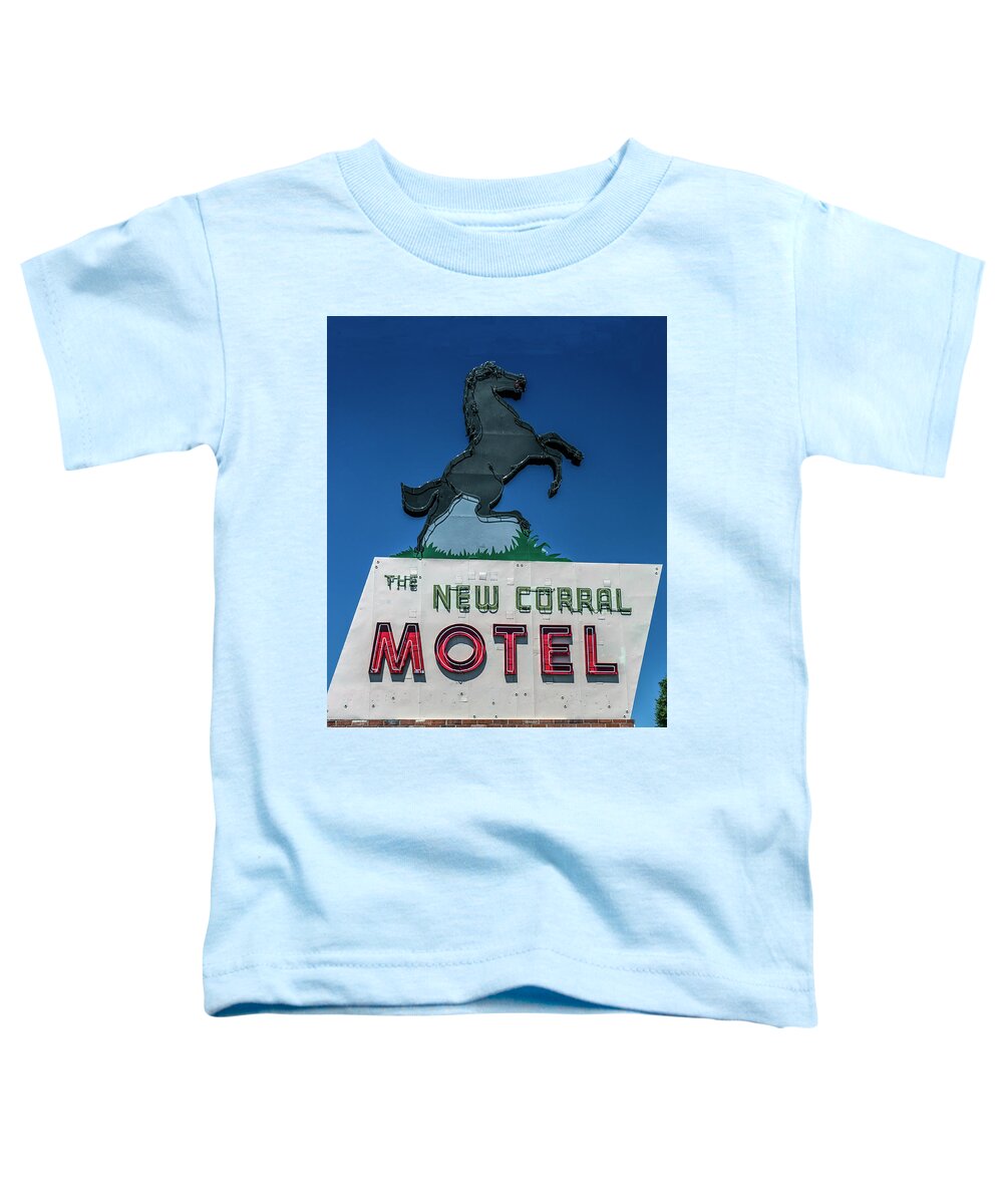 Route 66 Toddler T-Shirt featuring the photograph The New Corral Motel by Matthew Bamberg