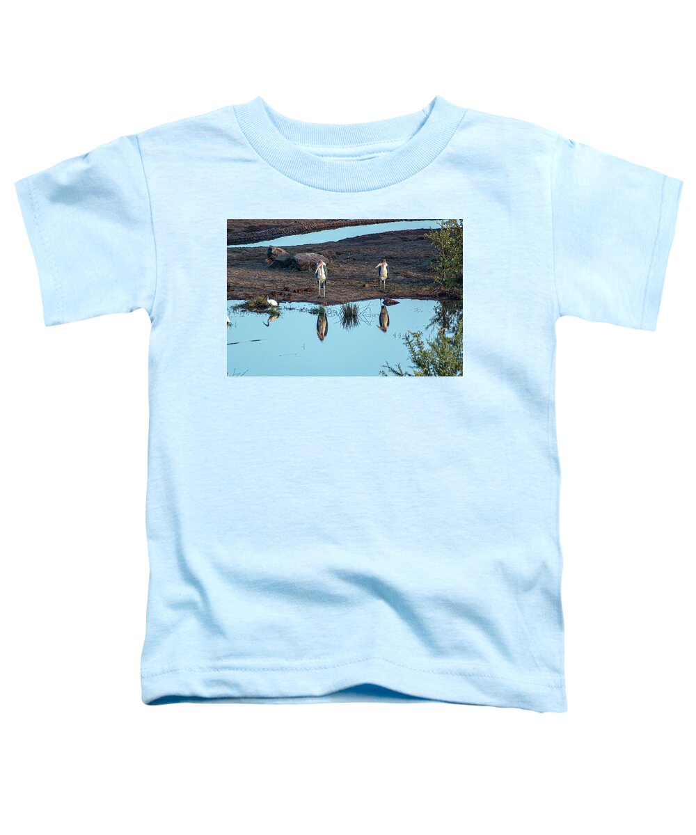 Stork Toddler T-Shirt featuring the photograph The Marabou Stork Brothers by Douglas Wielfaert