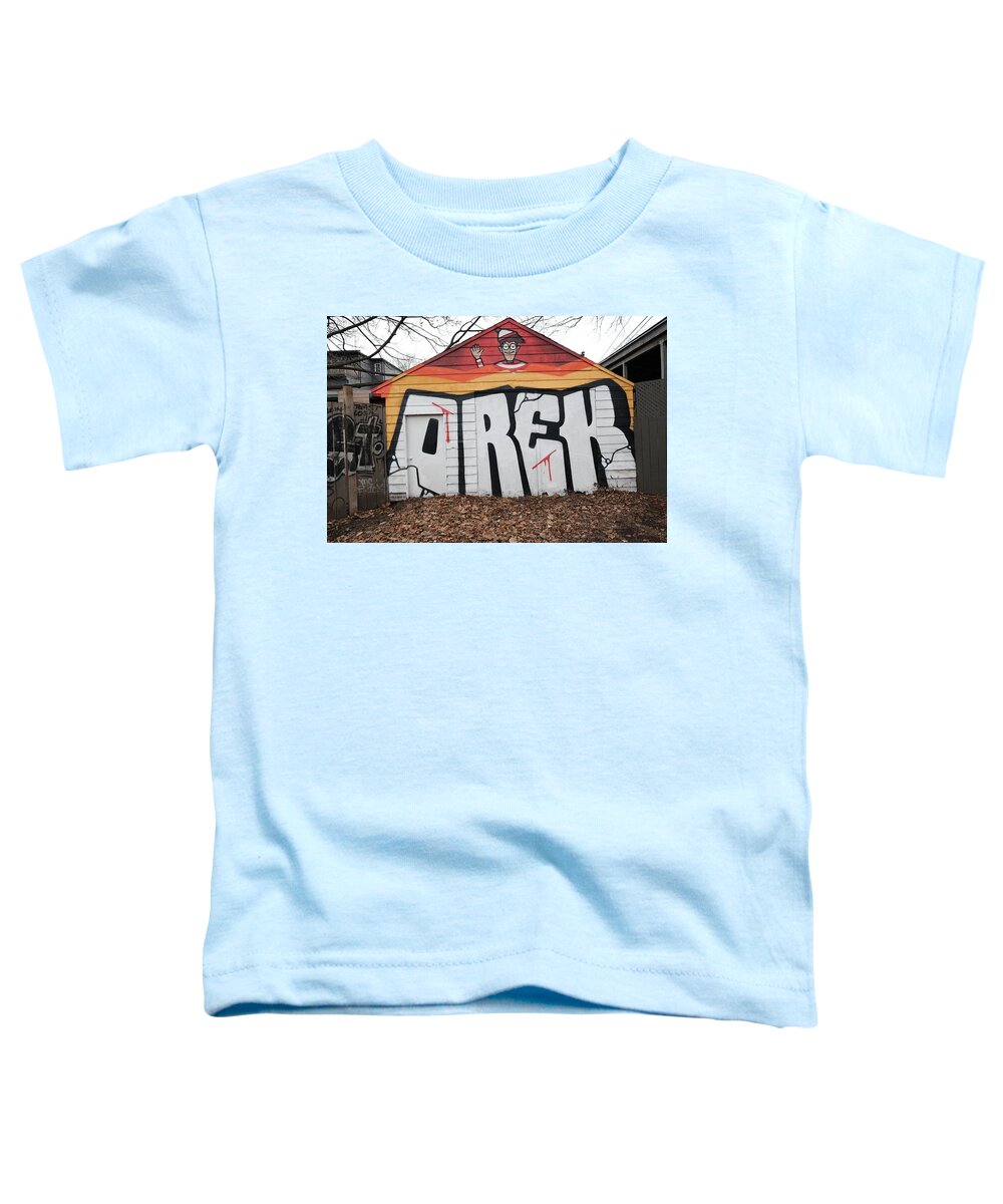 Urban Toddler T-Shirt featuring the photograph There He Is by Kreddible Trout