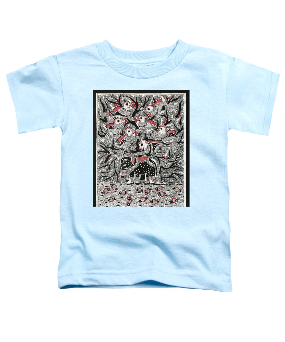  Toddler T-Shirt featuring the painting Tree of life by Jyotika Shroff